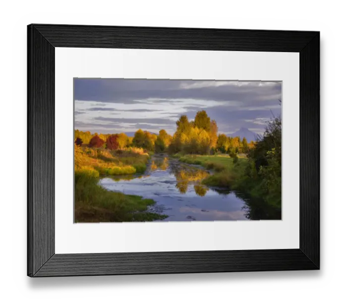 Framed Print : USA, Oregon, Portland. Mt Hood and Columbia River Slough at sunset Framed Print : USA, Oregon, Portland. Mt Hood and Columbia River Slough at sunset