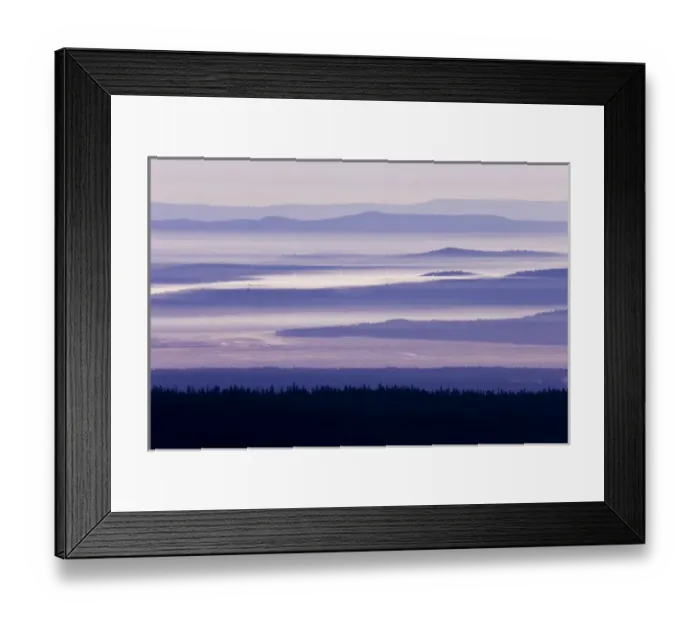 Framed Print : USA, Oregon, Crater Lake National Park. Purple haze hangs over valley. Credit as Framed Print : USA, Oregon, Crater Lake National Park. Purple haze hangs over valley. Credit as