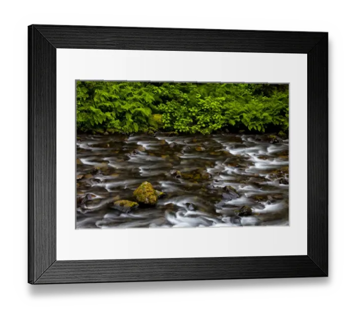 Framed Print : USA, Oregon, Columbia River Gorge National Scenic Area. Eagle Creek flows past verdant vegetation Framed Print : USA, Oregon, Columbia River Gorge National Scenic Area. Eagle Creek flows past verdant vegetation