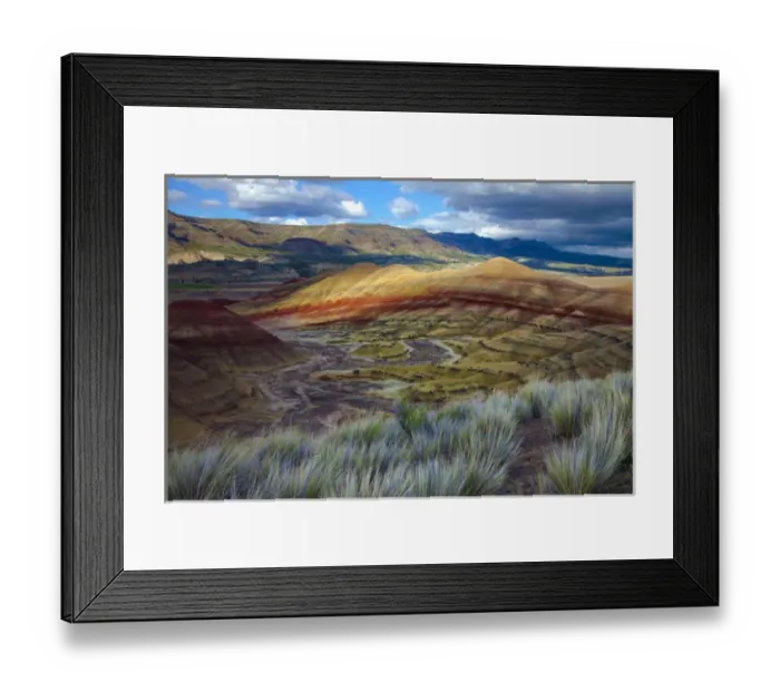 Framed Print : USA, Oregon. Landscape of the Painted Hills Unit, John Day Fossil Beds National Monument