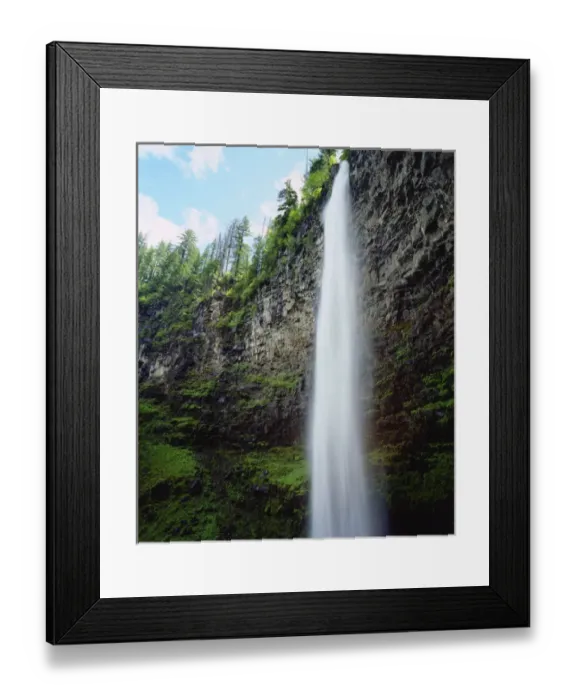 Framed Print : USA, Oregon, A waterfall in an Old Growth Forest