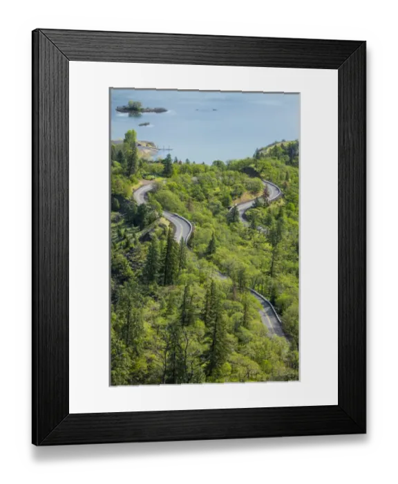 Framed Print : USA, Oregon, Tom McCall Nature Conservancy. Columbia River Highway next to Columbia River