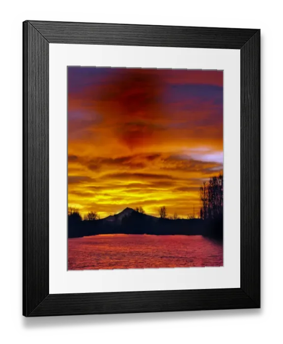 Framed Print : USA, Oregon. Clouds above Mt. Hood reflect in the Whitaker Pond at sunrise Framed Print : USA, Oregon. Clouds above Mt. Hood reflect in the Whitaker Pond at sunrise