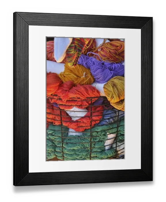 Framed Print : USA, Oregon, Portland. Close-up of basket of yarn bundles Framed Print : USA, Oregon, Portland. Close-up of basket of yarn bundles