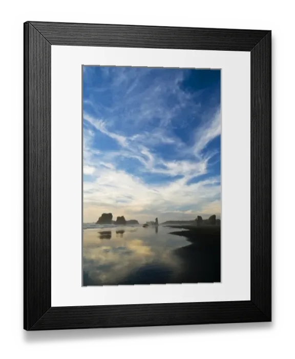 Framed Print : USA, Oregon, Bandon Beach. Sea stacks at twilight Framed Print : USA, Oregon, Bandon Beach. Sea stacks at twilight