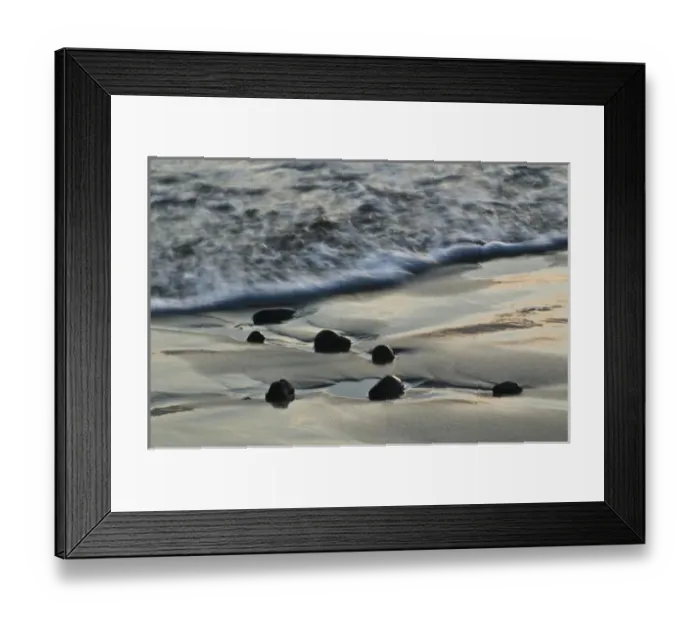 Framed Print : USA, Oregon. Wet beach sand and rocks at sunset on shoreline. Credit as: Nancy Rotenberg Framed Print : USA, Oregon. Wet beach sand and rocks at sunset on shoreline. Credit as: Nancy Rotenberg
