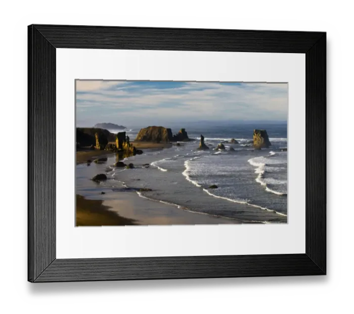 Framed Print : USA, Oregon, Bandon Beach. Overview of Bandon Beach Framed Print : USA, Oregon, Bandon Beach. Overview of Bandon Beach