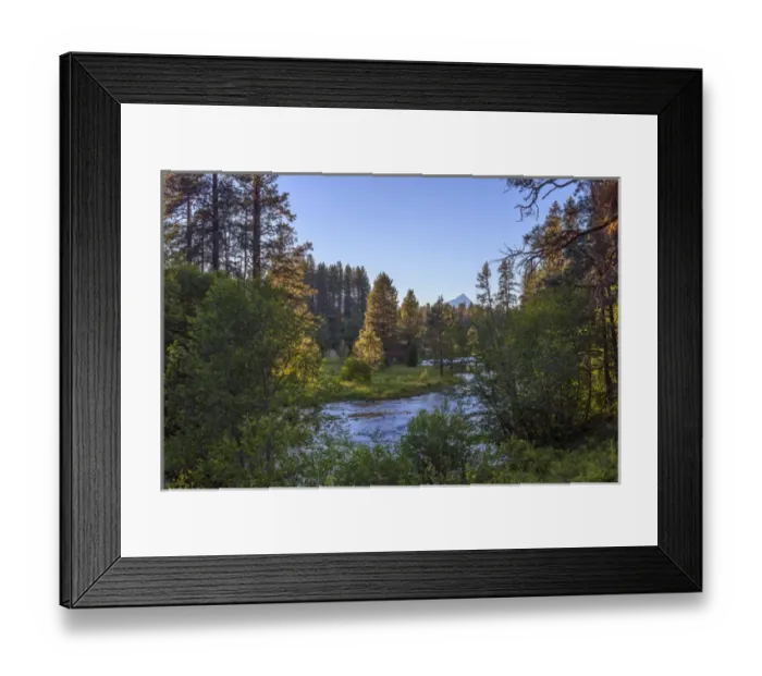 Framed Print : USA, Oregon, Deschutes National Forest, Headwaters of the Metolius River and distant