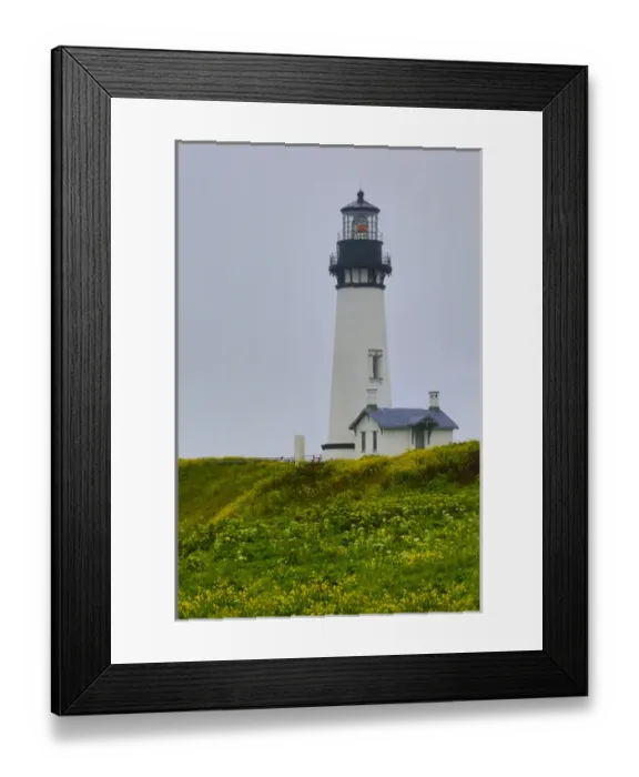 Framed Print : USA, Oregon. Yaquina Head Lighthouse on foggy day Framed Print : USA, Oregon. Yaquina Head Lighthouse on foggy day