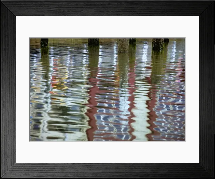 Framed Print : USA, Oregon, Florence. Harbor reflections