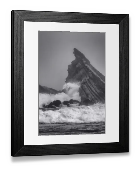 Framed Print : USA, Oregon, Bandon. Storm waves on coast
