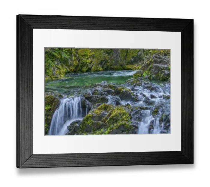 Framed Print : USA, Oregon, Willamette National Forest, Opal Creek Scenic Recreation Area, Multiple small falls Framed Print : USA, Oregon, Willamette National Forest, Opal Creek Scenic Recreation Area, Multiple small falls