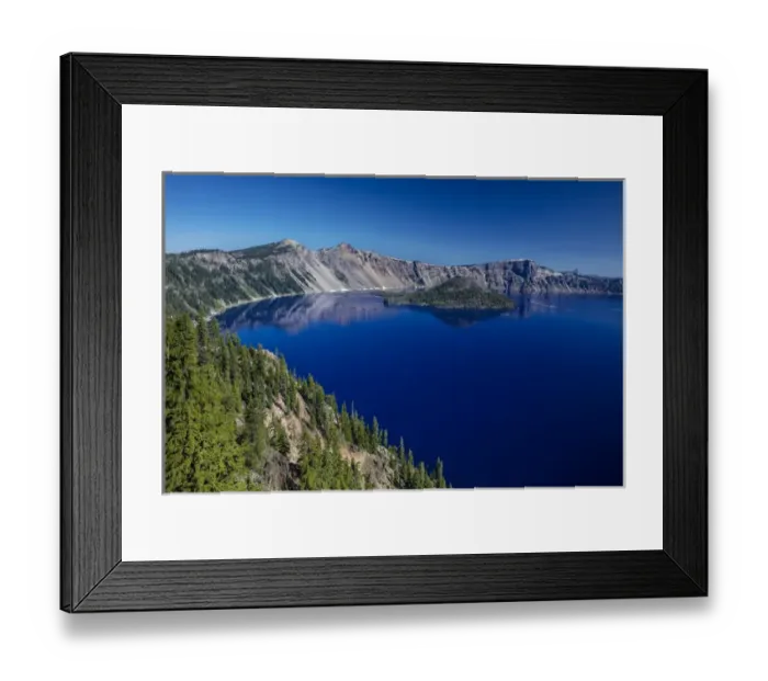 Framed Print : Looking down on blue waters of Crater Lake in Crater Lake National Park, Oregon, USA Framed Print : Looking down on blue waters of Crater Lake in Crater Lake National Park, Oregon, USA