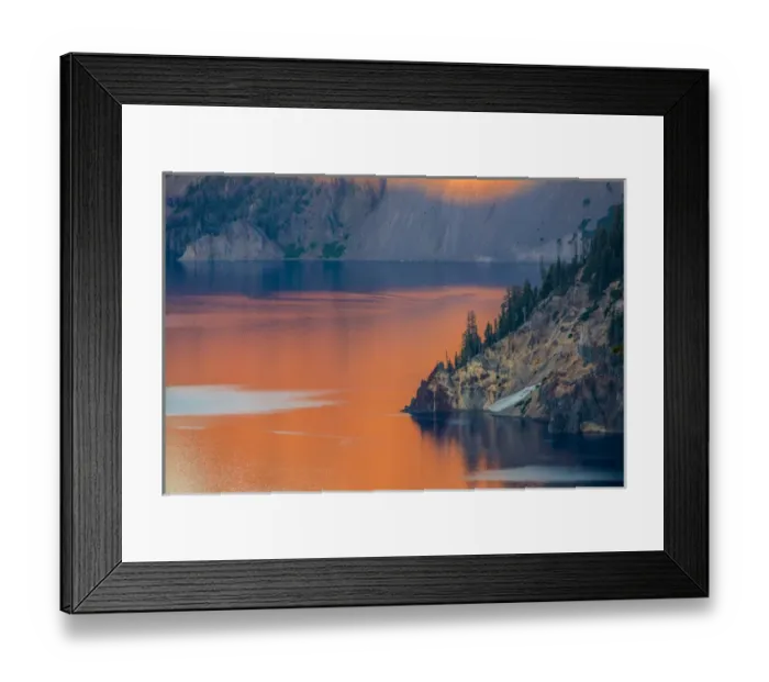 Framed Print : Sunset colors the waters at Crater Lake National Park, Oregon, USA Framed Print : Sunset colors the waters at Crater Lake National Park, Oregon, USA