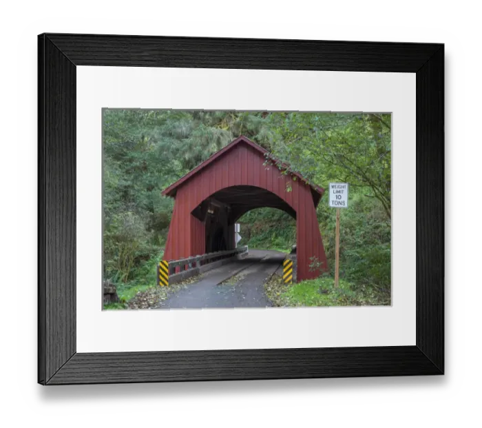Framed Print : USA, Oregon, Siuslaw National Forest, North Fork Yachats Bridge, built in 1938, spans Framed Print : USA, Oregon, Siuslaw National Forest, North Fork Yachats Bridge, built in 1938, spans
