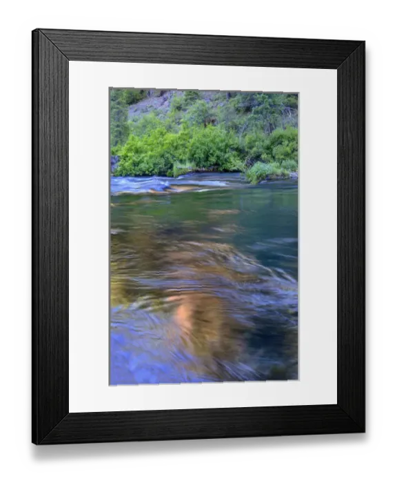 Framed Print : USA, Oregon, Deschutes National Forest, Fluid water and reflections along the Metolius Framed Print : USA, Oregon, Deschutes National Forest, Fluid water and reflections along the Metolius
