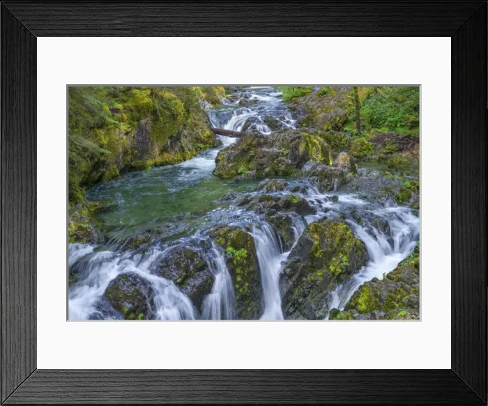 Framed Print : USA, Oregon, Willamette National Forest, Opal Creek Scenic Recreation Area, Multiple small falls Framed Print : USA, Oregon, Willamette National Forest, Opal Creek Scenic Recreation Area, Multiple small falls