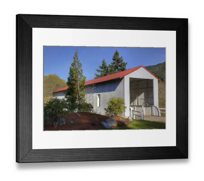 Framed Print : OR, Douglas County, Milo Academy Covered Bridge, built in 1962, spans the South Umpqua Framed Print : OR, Douglas County, Milo Academy Covered Bridge, built in 1962, spans the South Umpqua