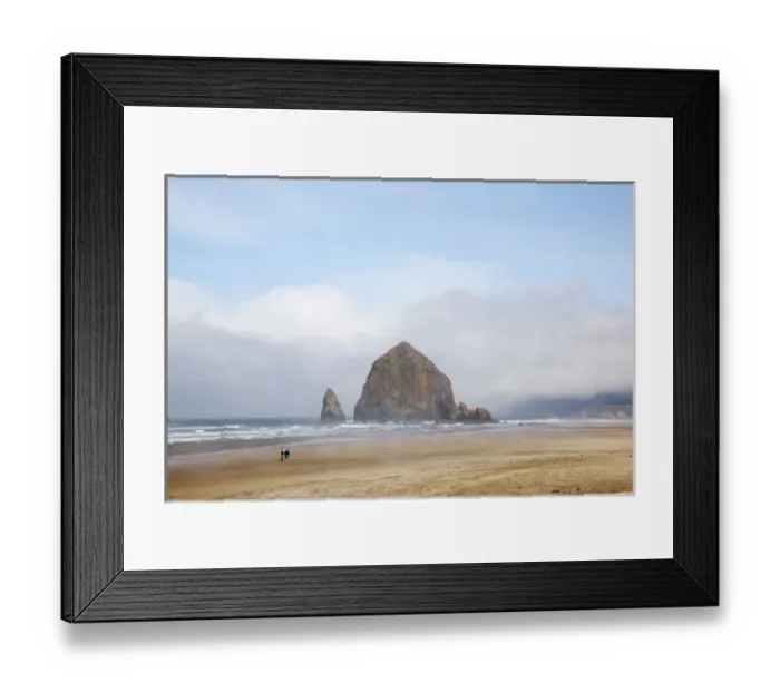Framed Print : OR, Cannon Beach, Haystack Rock and fog Framed Print : OR, Cannon Beach, Haystack Rock and fog