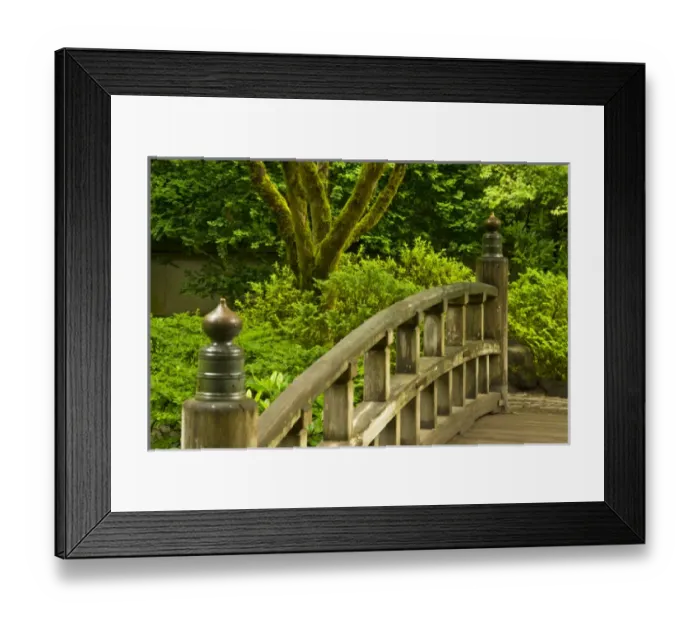 Framed Print : Moon Bridge, Strolling Garden, Portland Japanese Garden, Portland, Oregon, USA