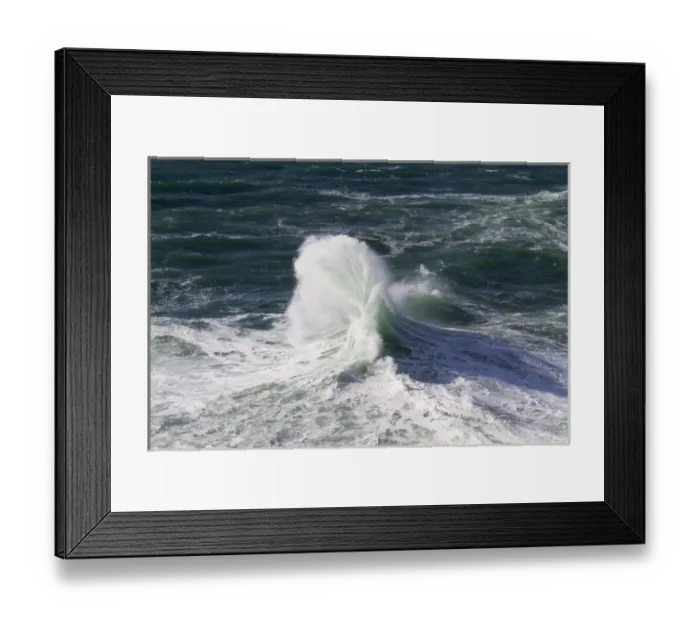 Framed Print : OR, Cape Kiwanda, Wind driven ocean waves