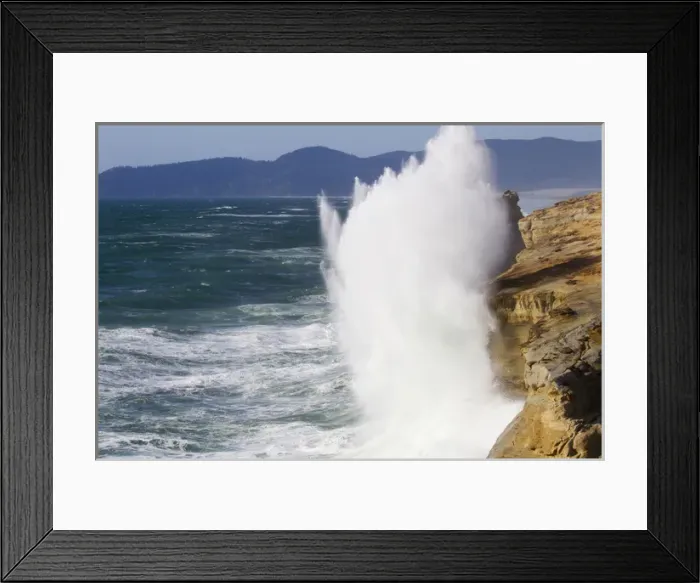 Framed Print : OR, Cape Kiwanda, Ocean waves crashing on the cape Framed Print : OR, Cape Kiwanda, Ocean waves crashing on the cape