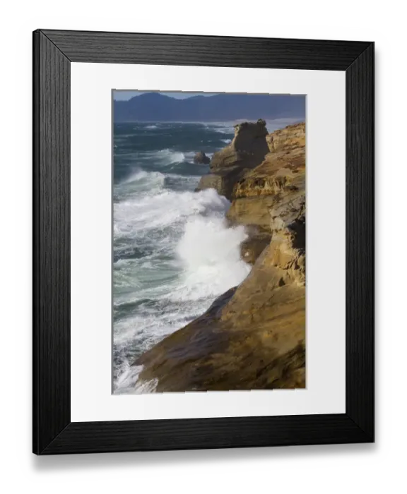 Framed Print : OR, Cape Kiwanda, Ocean waves crashing on the cape Framed Print : OR, Cape Kiwanda, Ocean waves crashing on the cape