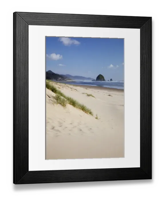 Framed Print : OR, Oregon Coast, Cannon Beach and Haystack Rock