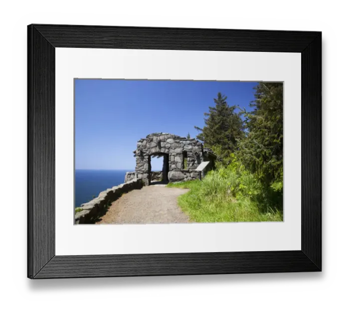 Framed Print : OR, Cape Perpetua Scenic Area, shelter at overlook built by CCC Framed Print : OR, Cape Perpetua Scenic Area, shelter at overlook built by CCC