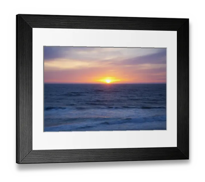 Framed Print : OR, Gleneden Beach State Wayside, sunset at the ocean