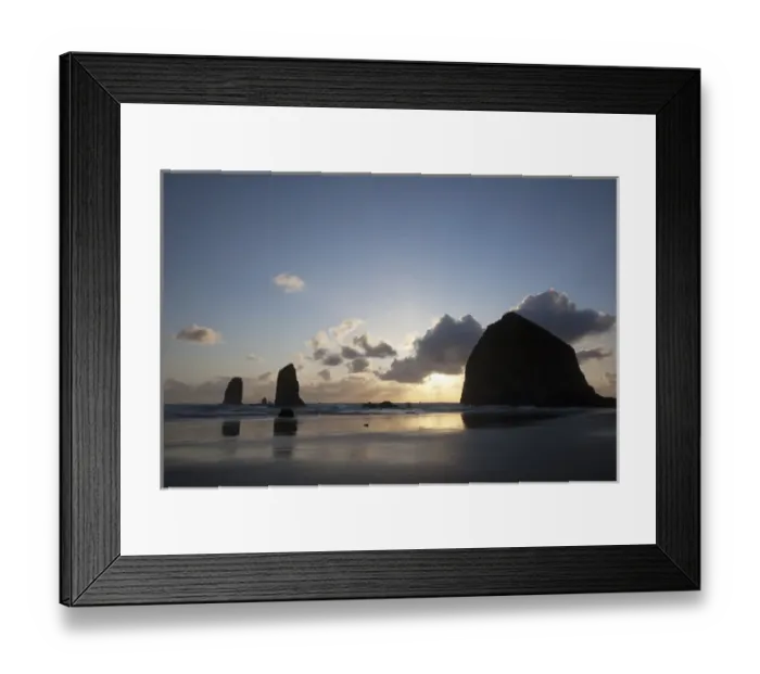 Framed Print : OR, Cannon Beach, Haystack Rock at sunset Framed Print : OR, Cannon Beach, Haystack Rock at sunset