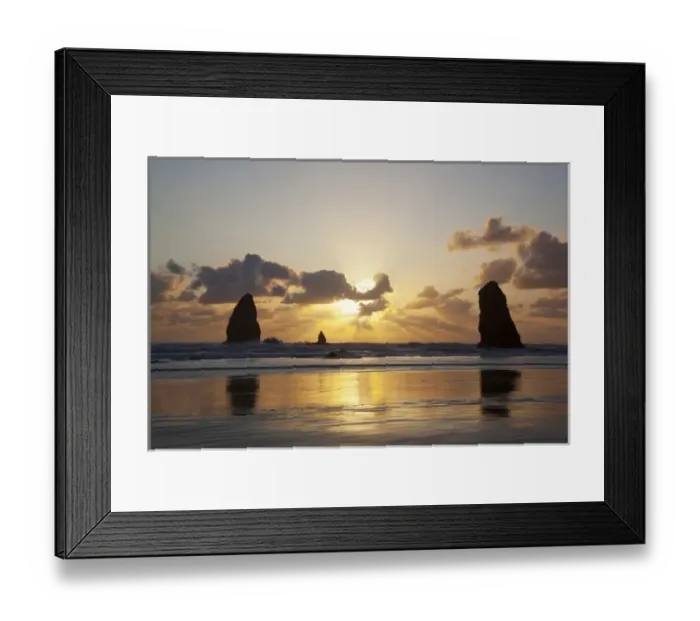Framed Print : OR, Cannon Beach, seastacks at sunset Framed Print : OR, Cannon Beach, seastacks at sunset