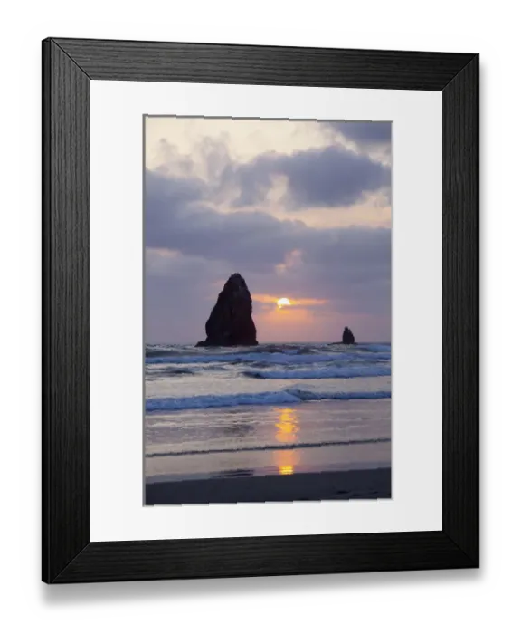 Framed Print : OR, Cannon Beach, seastacks at sunset Framed Print : OR, Cannon Beach, seastacks at sunset