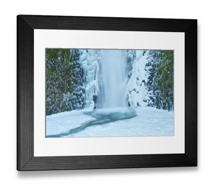 Framed Print : Lower Multnomah Falls; winter; frozen; Columbia Gorge; Oregon; USA Framed Print : Lower Multnomah Falls; winter; frozen; Columbia Gorge; Oregon; USA