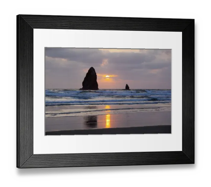 Framed Print : OR, Cannon Beach, seastacks at sunset Framed Print : OR, Cannon Beach, seastacks at sunset