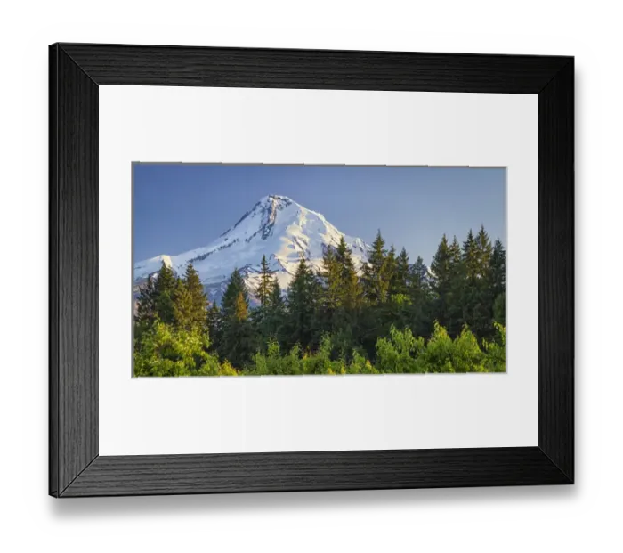 Framed Print : USA, Oregon, Hood River County. The sun sets on Mount Hood Framed Print : USA, Oregon, Hood River County. The sun sets on Mount Hood
