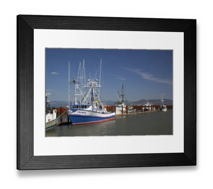 Framed Print : OR, Astoria, East Basin Moorage, Columbia River; Fishing boats