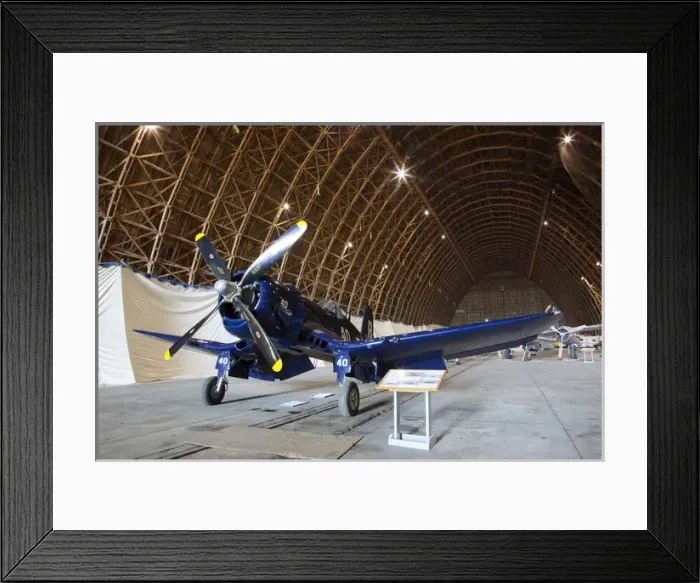Framed Print : OR, Tillamook, Tillamook Air Museum, Chance Vought F4U Corsair fighter