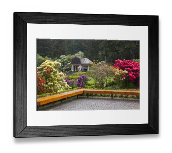 Framed Print : OR, Shore Acres State Park, Shore Acres Garden, Pavilion with rhododendrons Framed Print : OR, Shore Acres State Park, Shore Acres Garden, Pavilion with rhododendrons