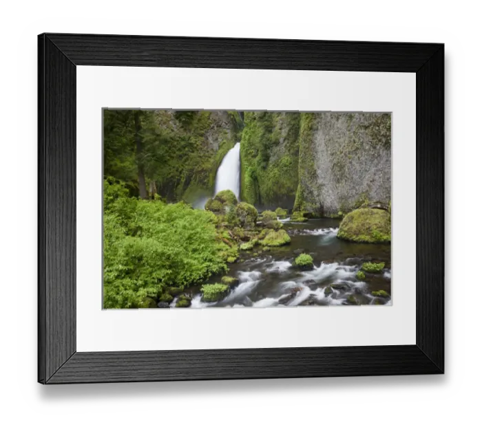 Framed Print : OR, Columbia River Gorge National Scenic Area, Wahclella Falls, Tanner Creek drops Framed Print : OR, Columbia River Gorge National Scenic Area, Wahclella Falls, Tanner Creek drops