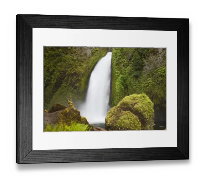 Framed Print : OR, Columbia River Gorge National Scenic Area, Wahclella Falls, Tanner Creek drops Framed Print : OR, Columbia River Gorge National Scenic Area, Wahclella Falls, Tanner Creek drops