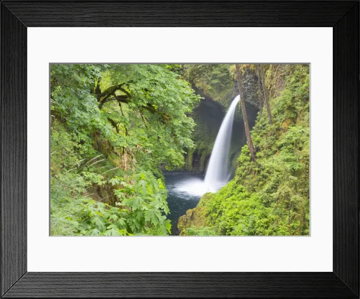 Framed Print : OR, Columbia River Gorge National Scenic Area, Metlako Falls
