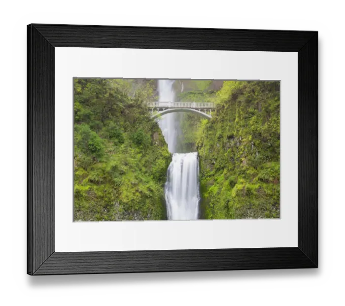 Framed Print : OR, Columbia River Gorge National Scenic Area, Multnomah Falls Framed Print : OR, Columbia River Gorge National Scenic Area, Multnomah Falls