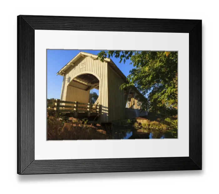 Framed Print : USA, Oregon, Scio, the Gilkey Bridge, covered bridge in early Autumn Framed Print : USA, Oregon, Scio, the Gilkey Bridge, covered bridge in early Autumn