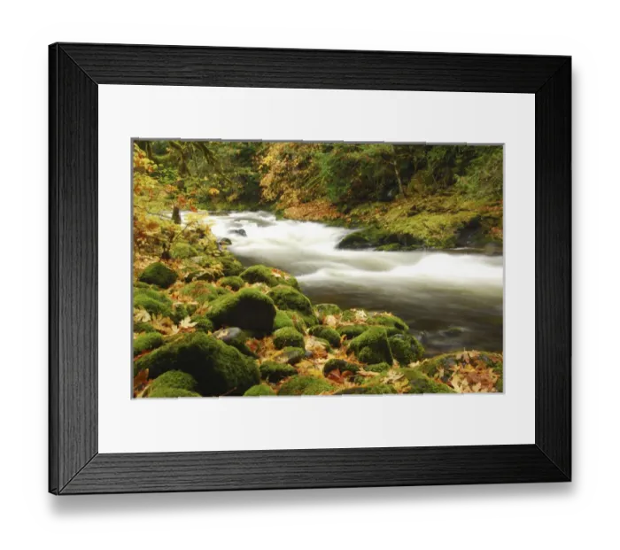 Framed Print : Sandy River in Autumn, Welches, Oregon, USA