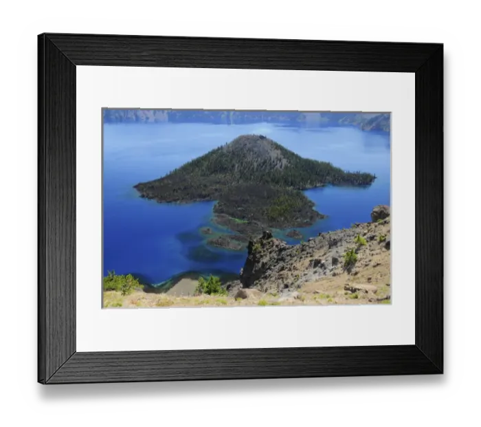 Framed Print : Wizard Island from the Watchman, Crater Lake National Park, Oregon, USA