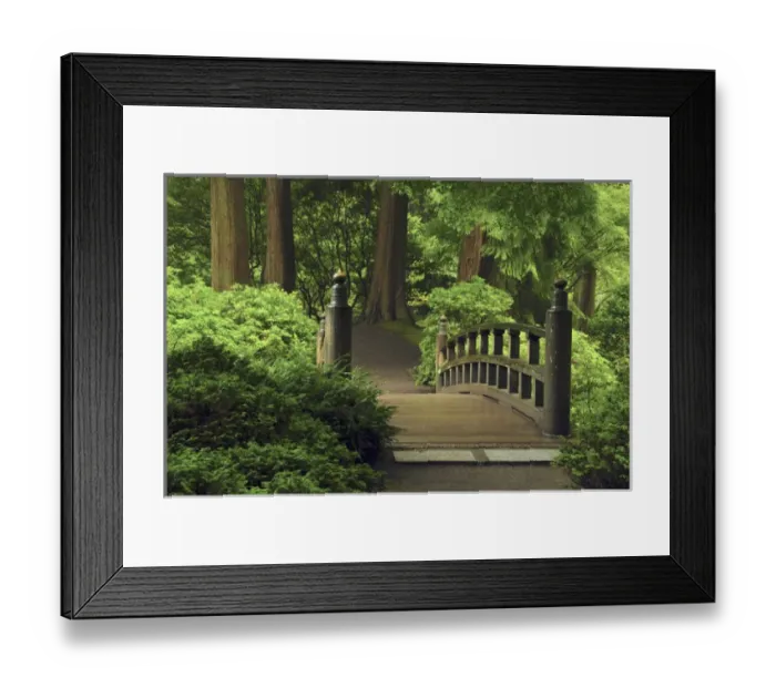 Framed Print : Moon Bridge after the Rain: Portland Japanese Garden, Portland, Oregon, USA