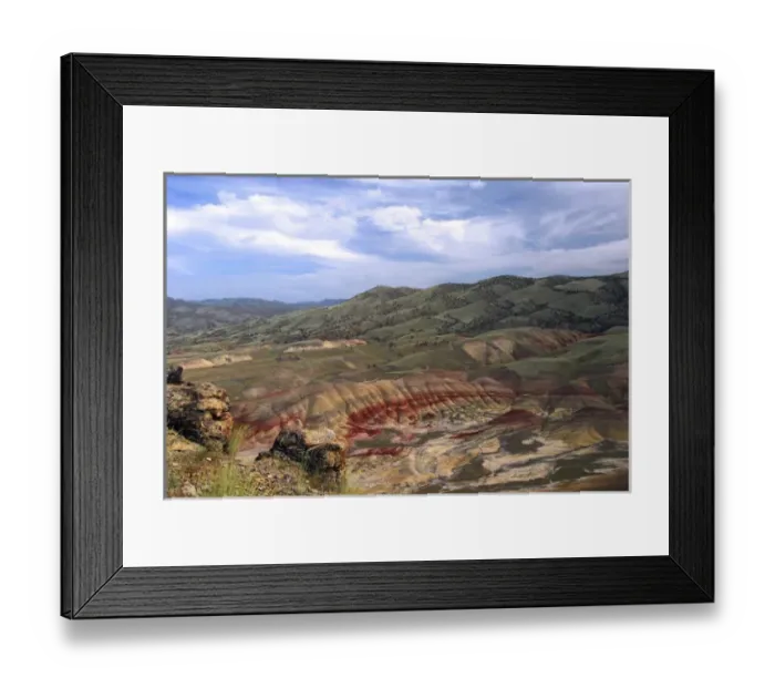 Framed Print : Painted Hills from the Heights, John Day Fossil Beds National Monument, Mitchell Framed Print : Painted Hills from the Heights, John Day Fossil Beds National Monument, Mitchell