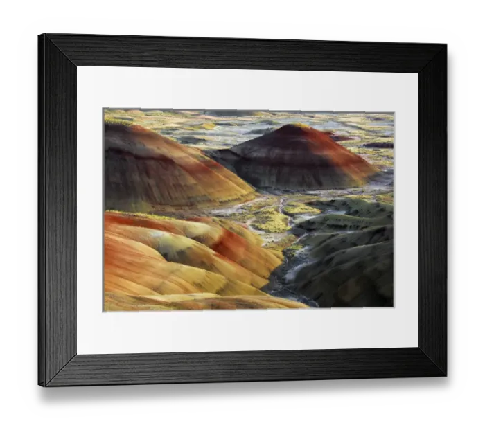 Framed Print : Painted Hills, sunset, John Day Fossil Beds National Monument, Mitchell, Oregon, USA Framed Print : Painted Hills, sunset, John Day Fossil Beds National Monument, Mitchell, Oregon, USA