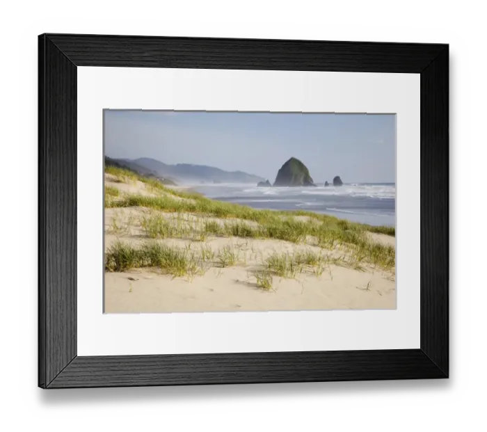 Framed Print : OR, Oregon Coast, Cannon Beach and Haystack Rock